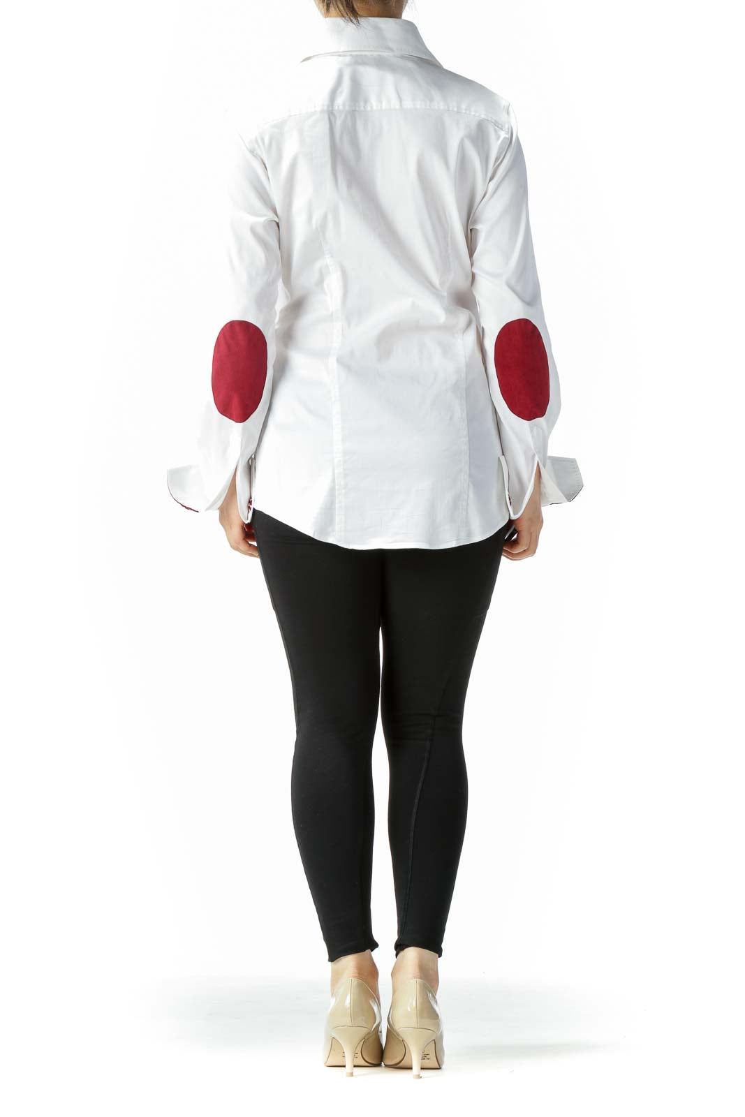 White Burgundy Red Accents Shirt