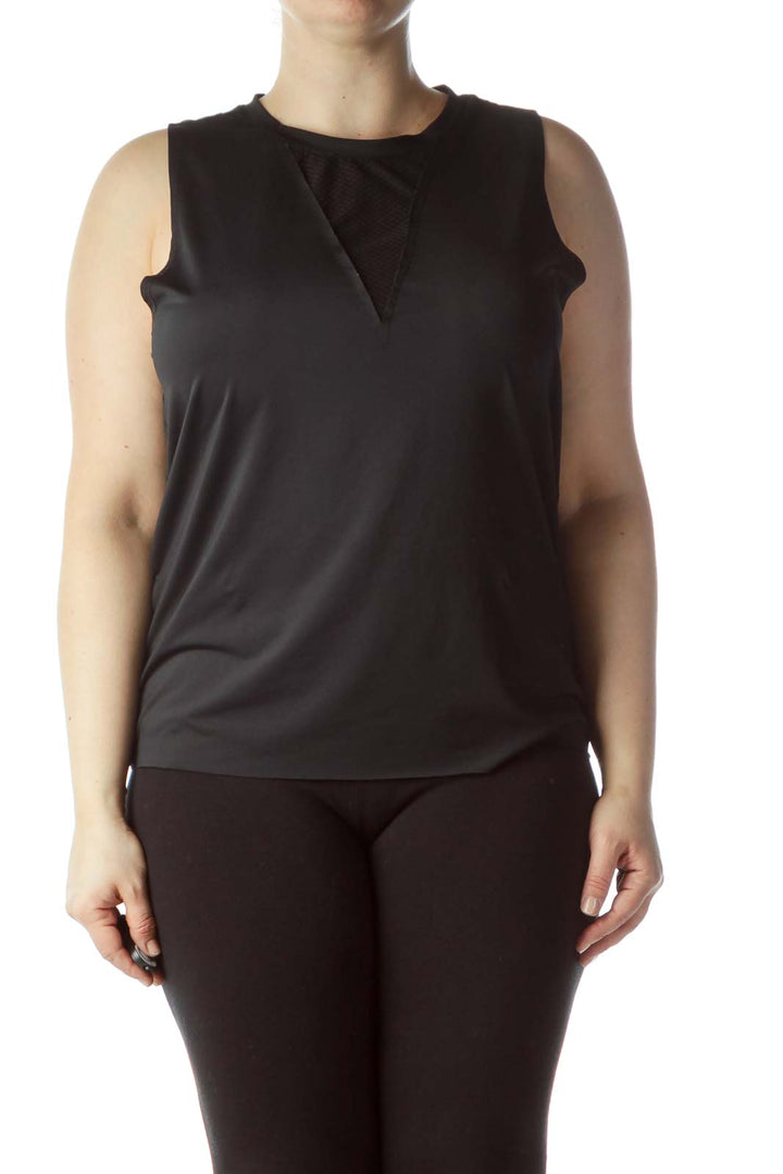 Black Round Neck Sleeveless Yoga Top