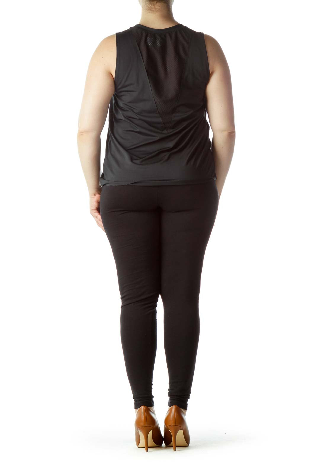 Black Round Neck Sleeveless Yoga Top