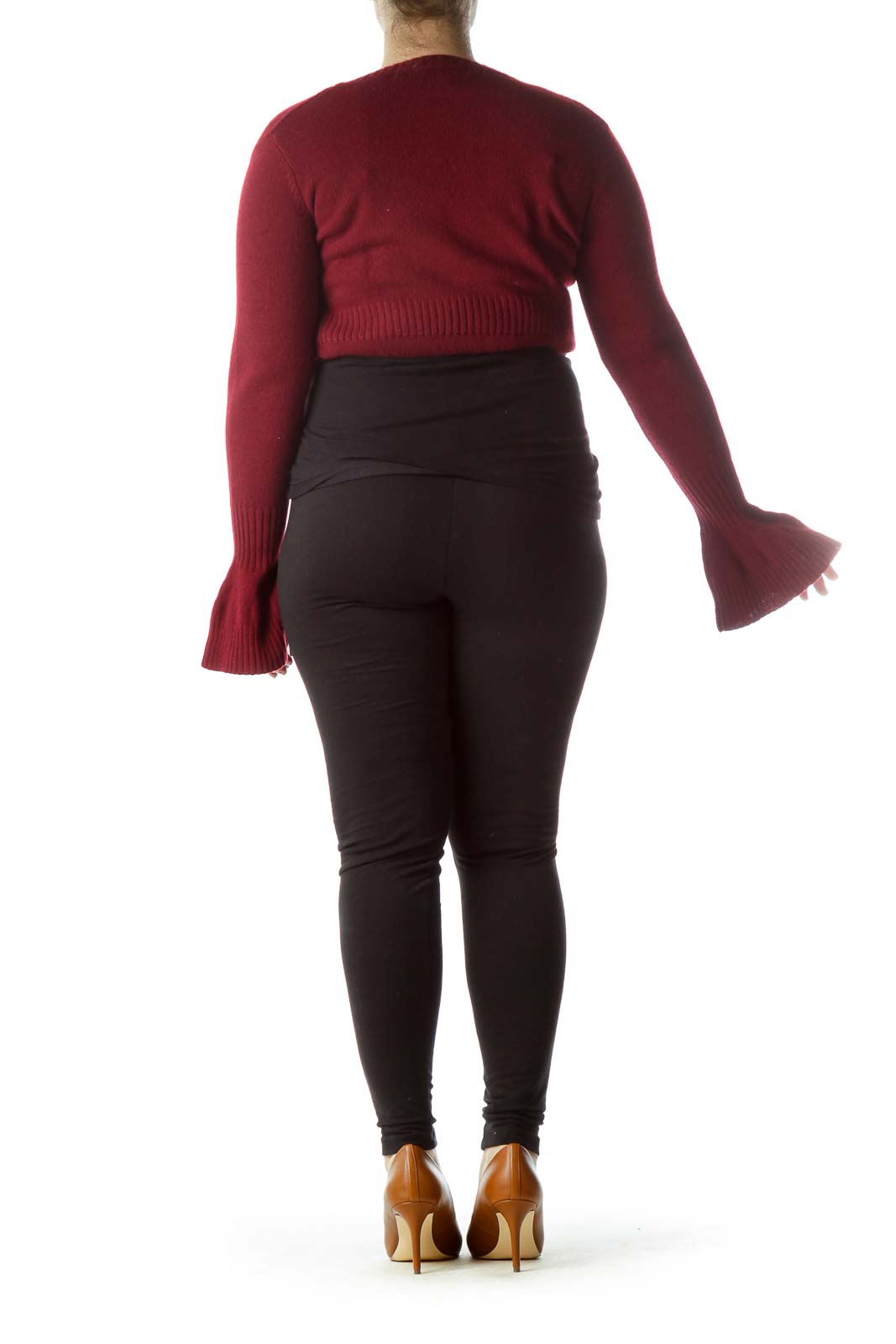 Burgundy 100% Merino Wool Bolero Sweater