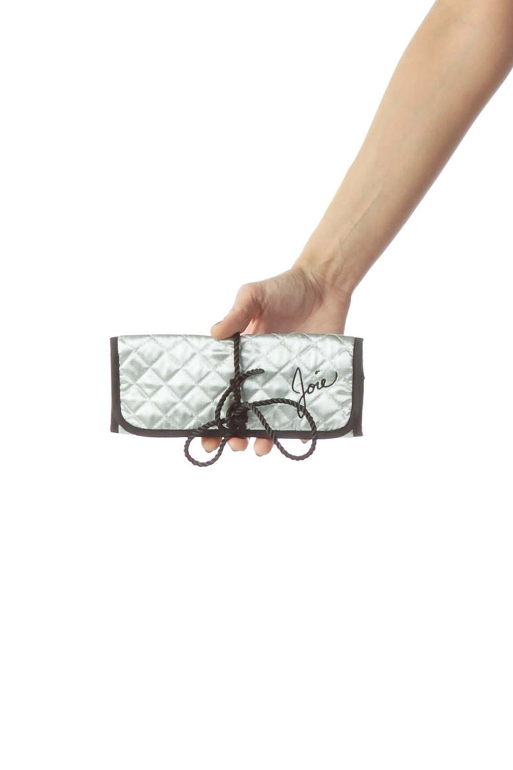 Silver Quilted Pouch