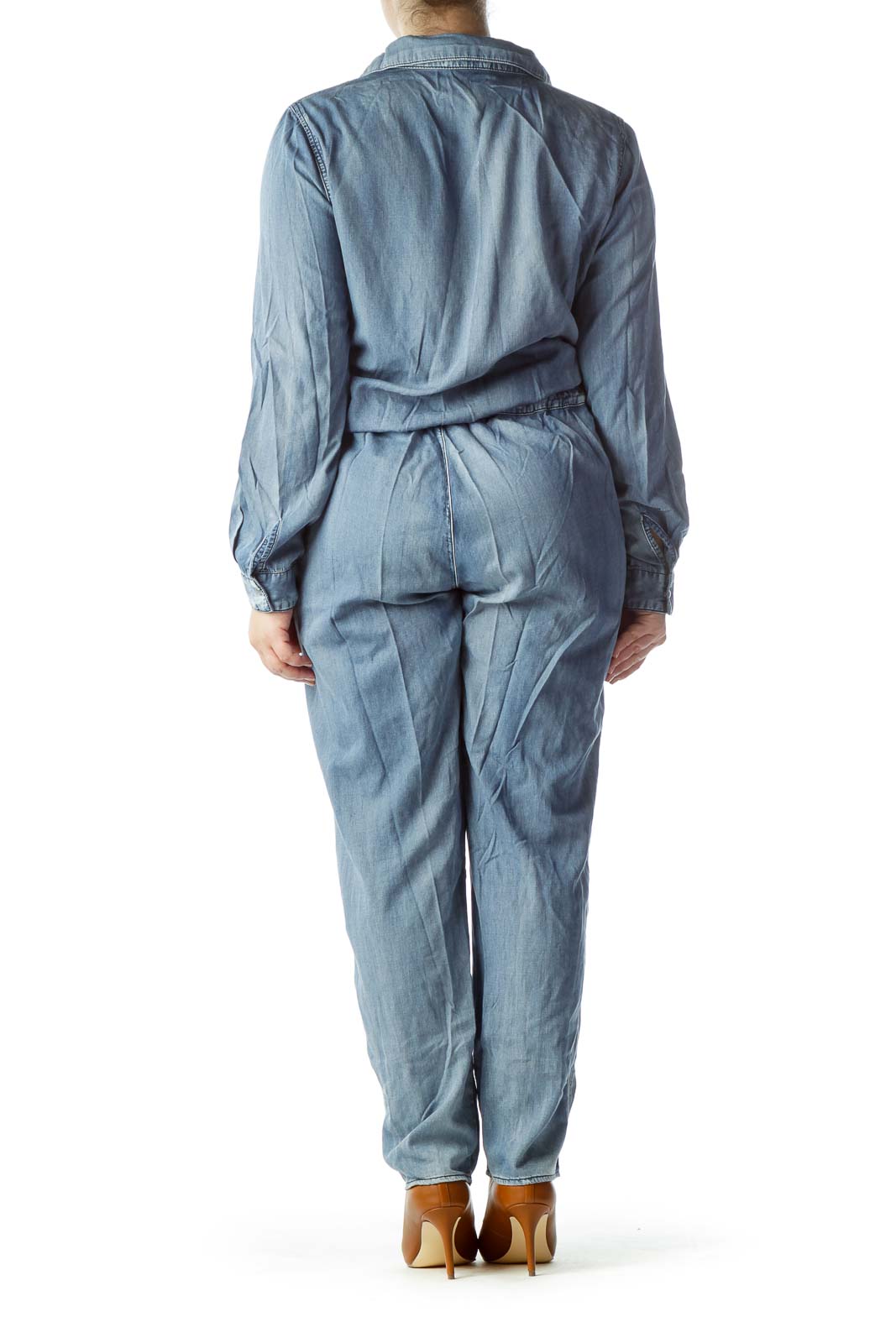 Blue Long Sleeve Jumpsuit