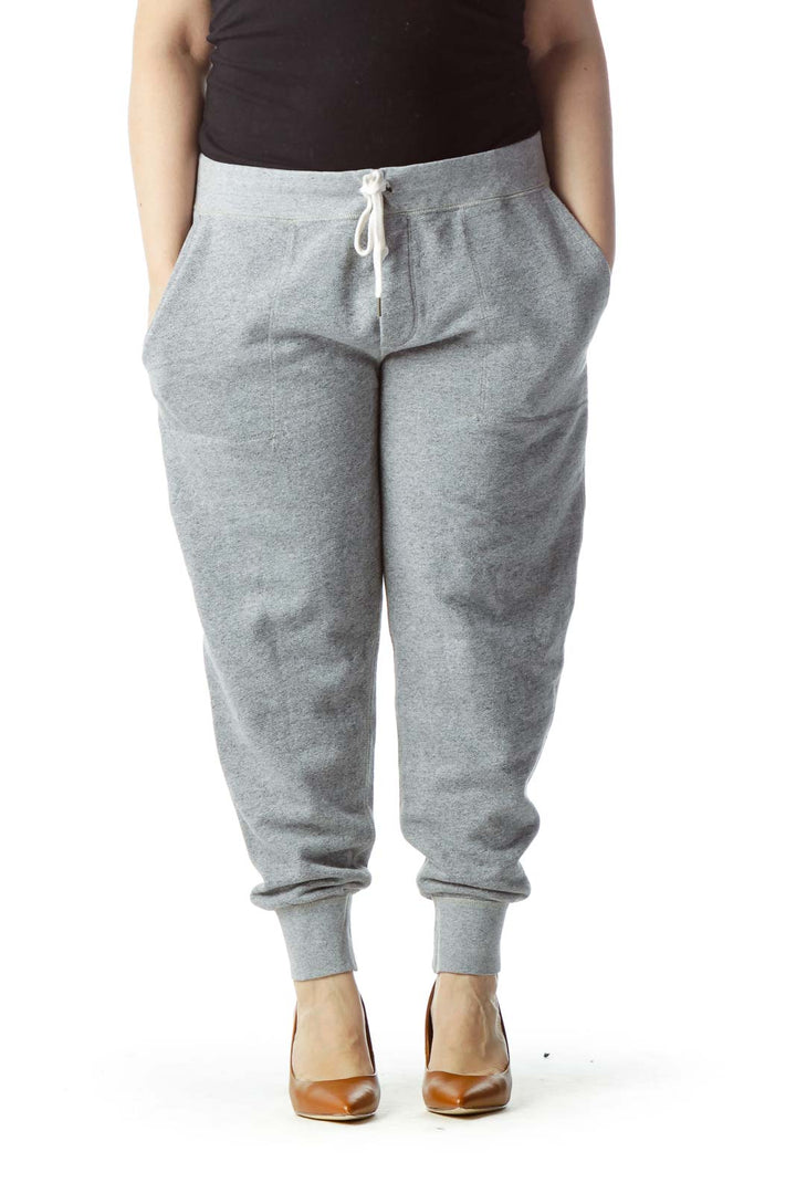 Gray Mottled Loop Back Fleece Pants