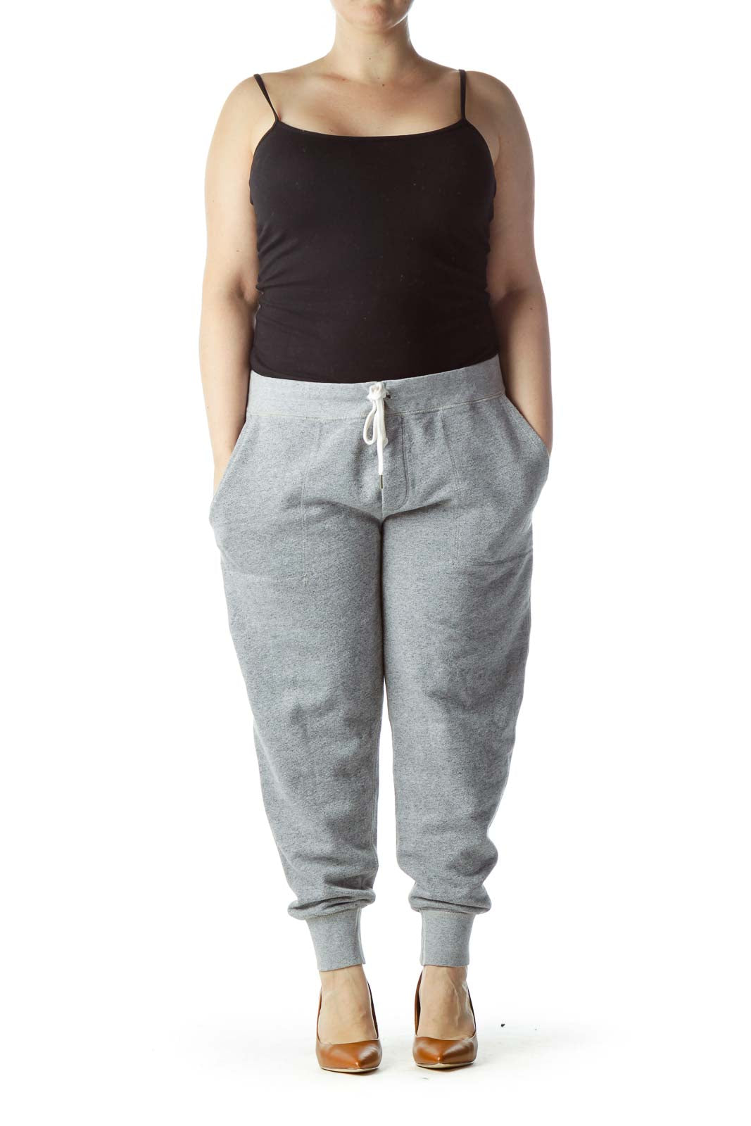 Gray Mottled Loop Back Fleece Pants