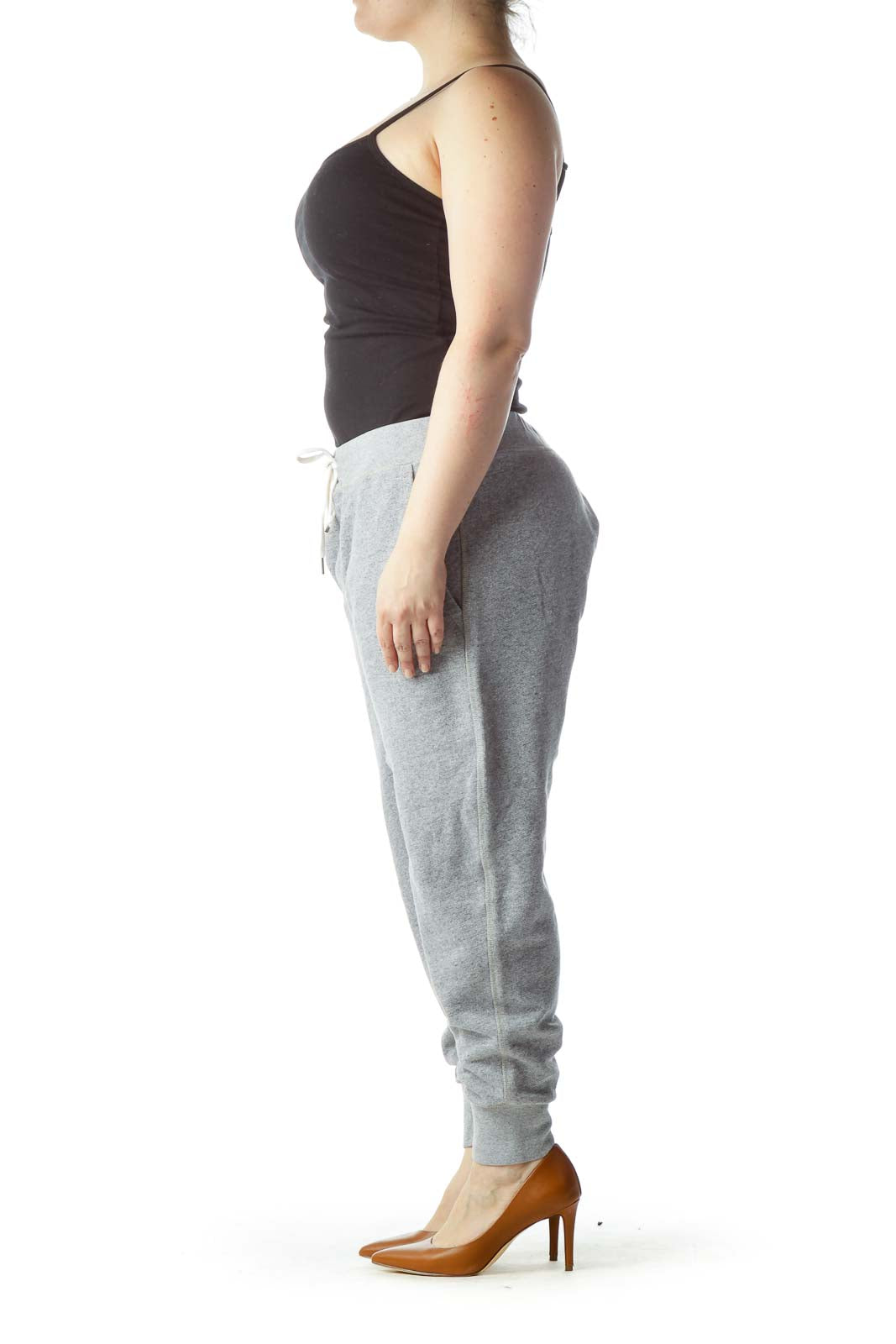 Gray Mottled Loop Back Fleece Pants