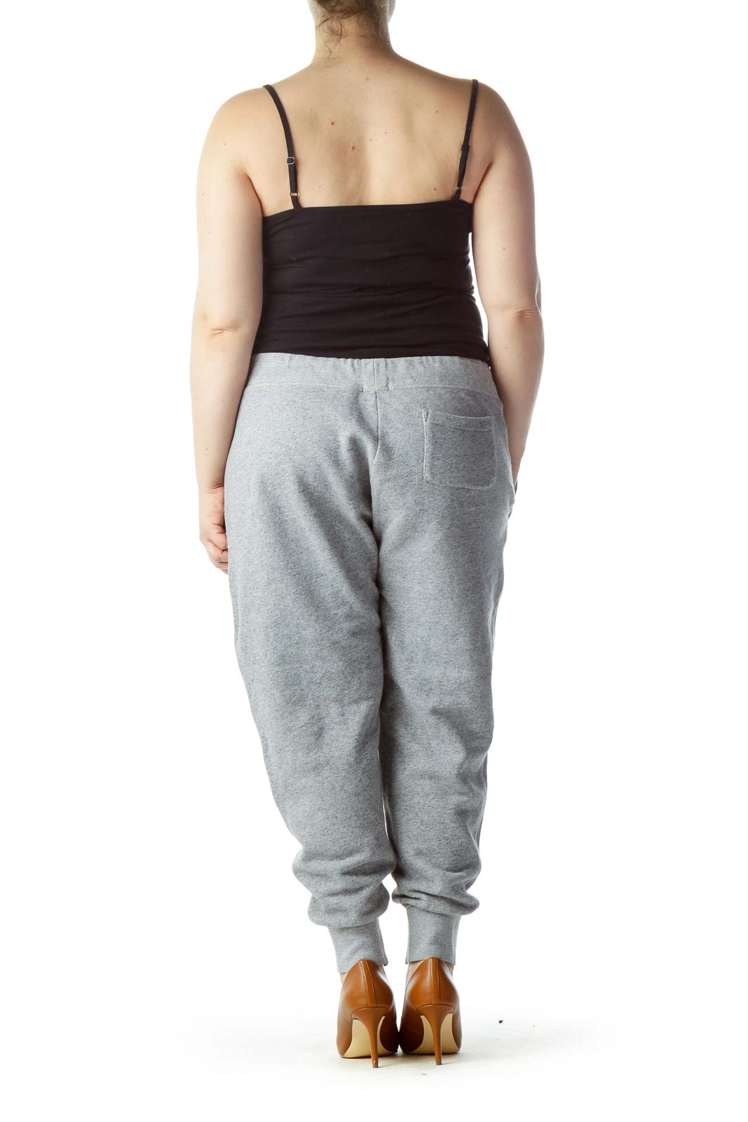 Gray Mottled Loop Back Fleece Pants