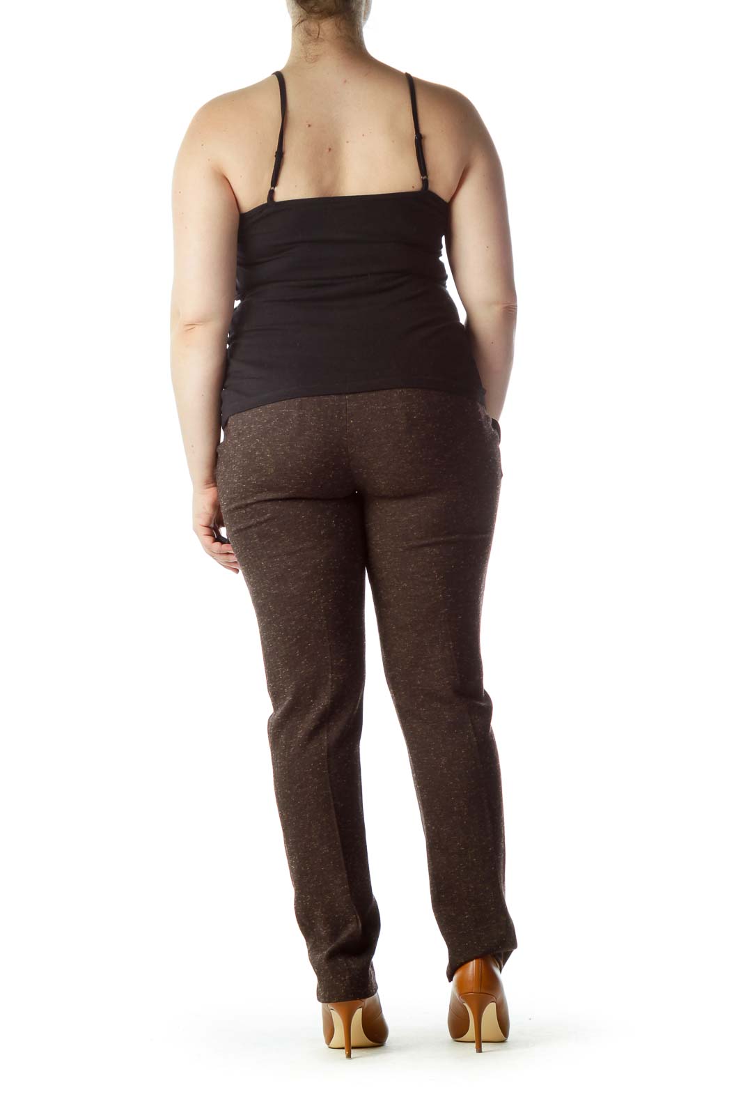 Brown Mottled Straight Leg Pants