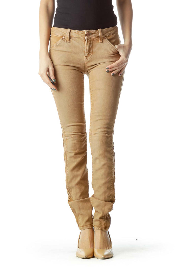 Brown Lyocell Skinny Jeans