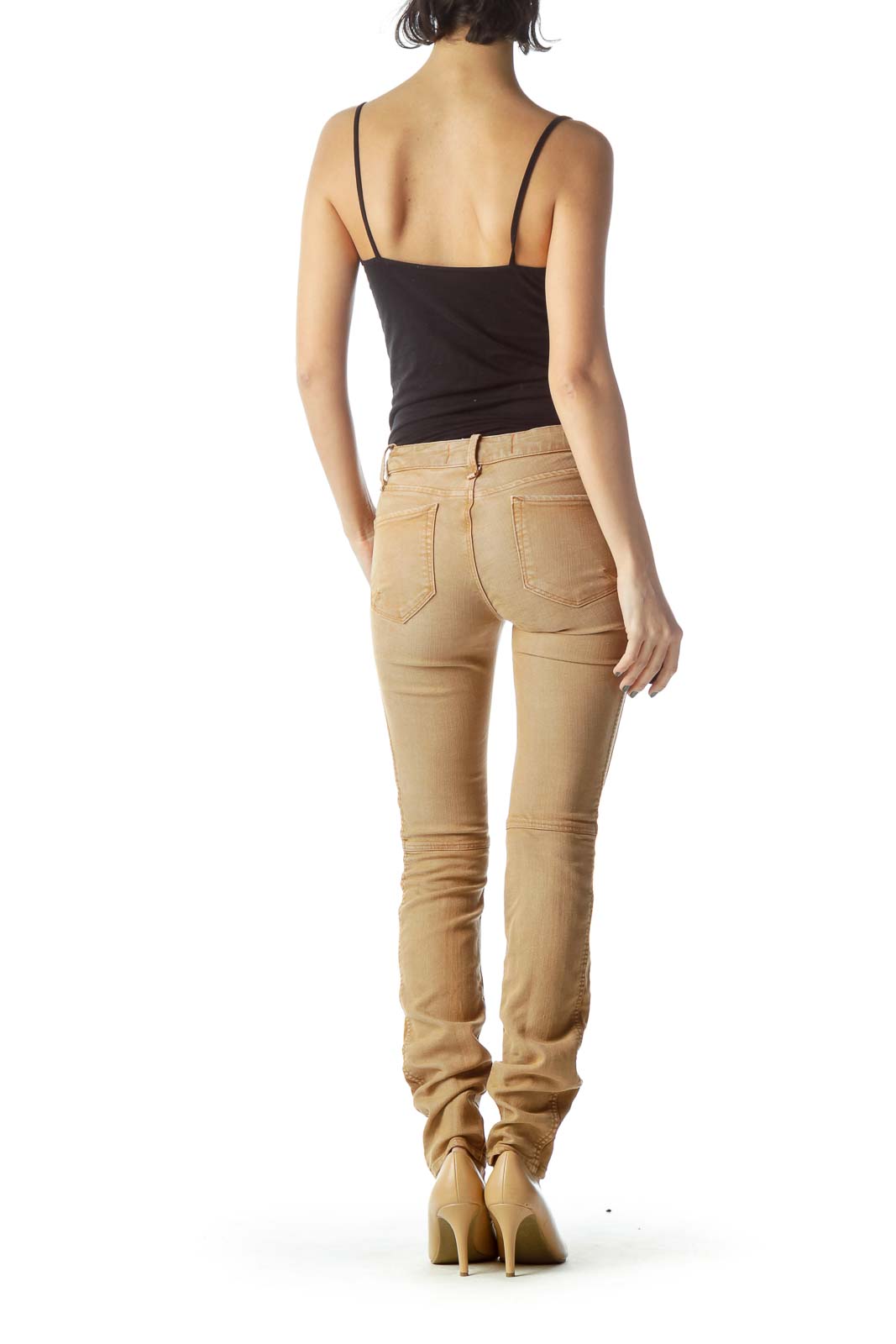 Brown Lyocell Skinny Jeans