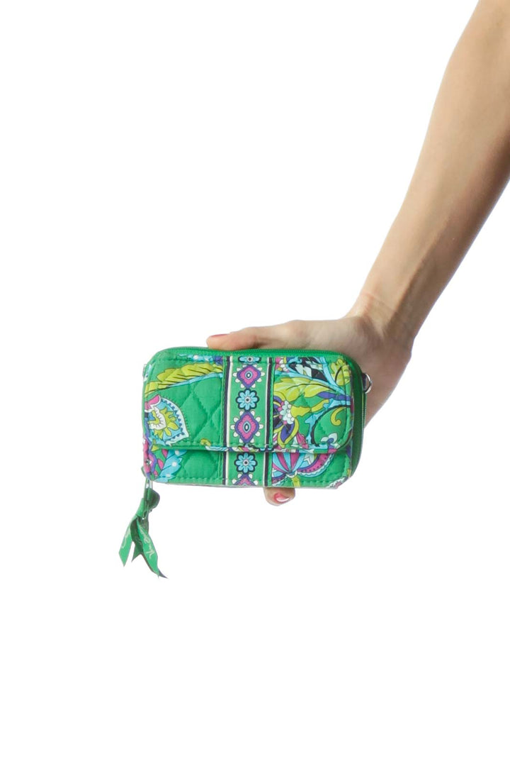 Green Paisley Print Wallet