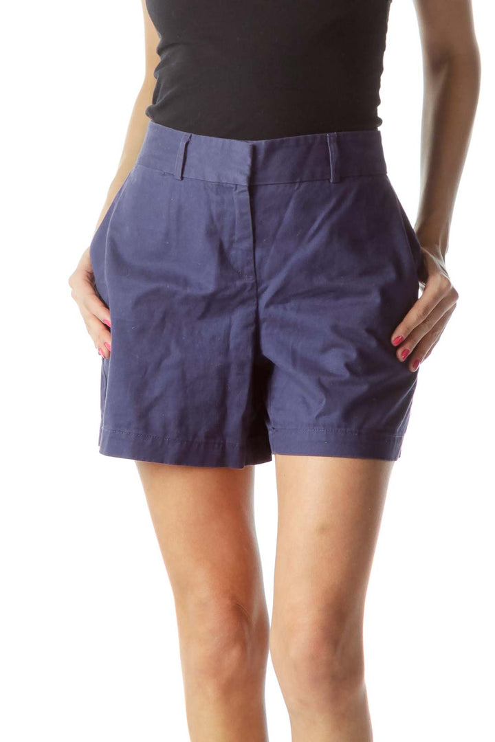 Blue Pocketed Cargo Shorts