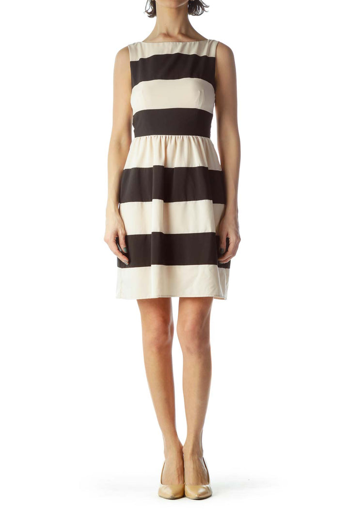 Black Beige Striped Dress