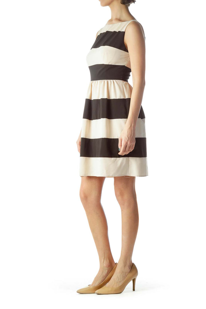 Black Beige Striped Dress