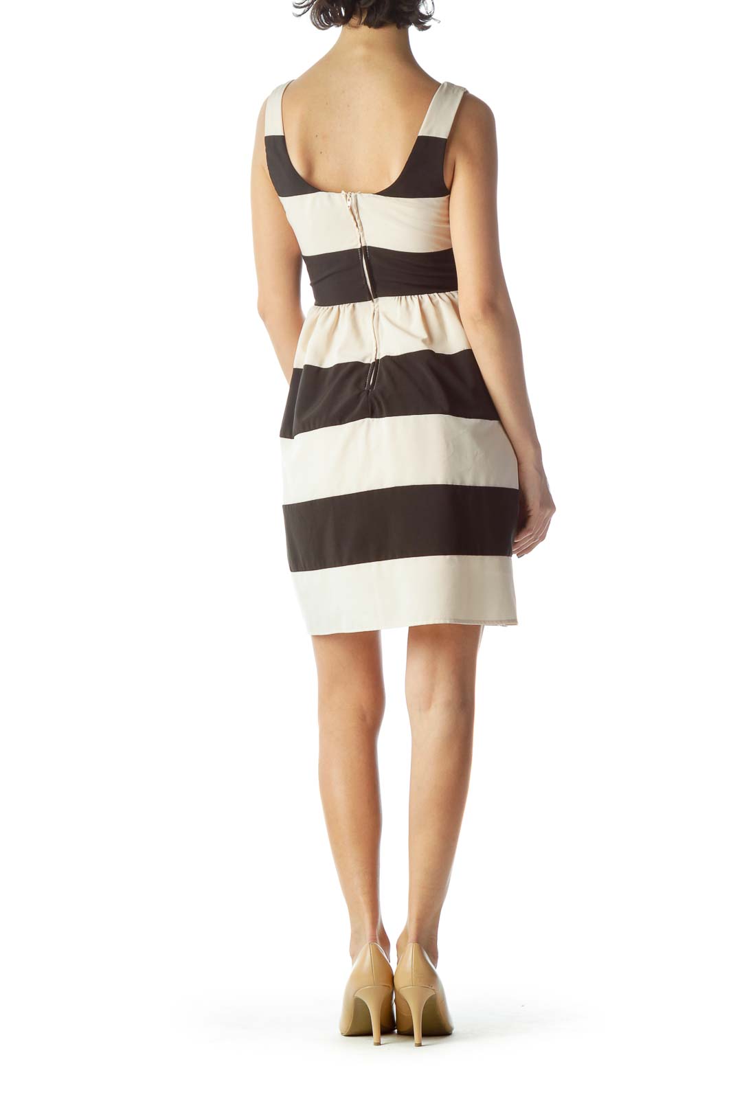 Black Beige Striped Dress