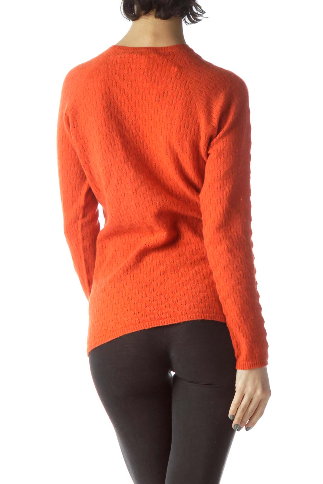 Orange 100% Cashmere Long Sleeve Sweater