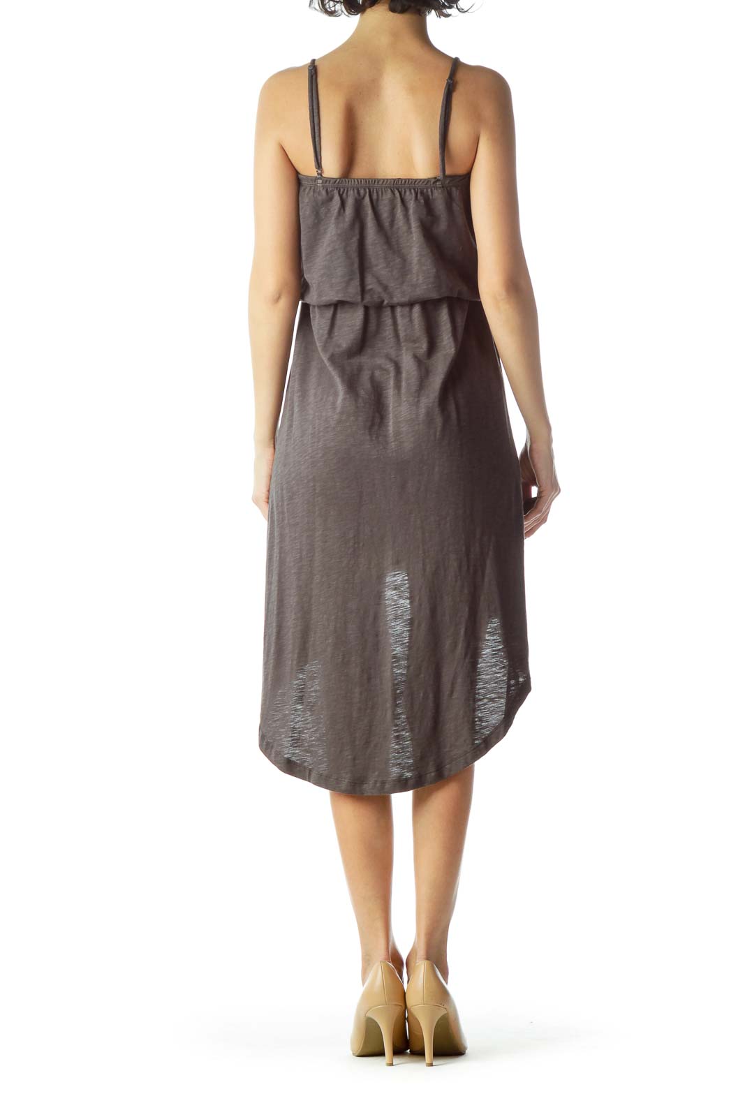 Gray Removable Strap Sequin Day Dress