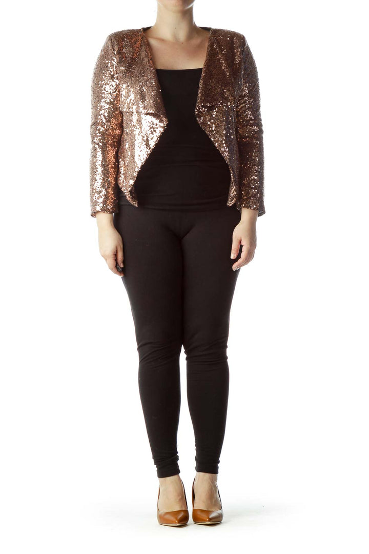 Gold Sequined Waterfall Blazer