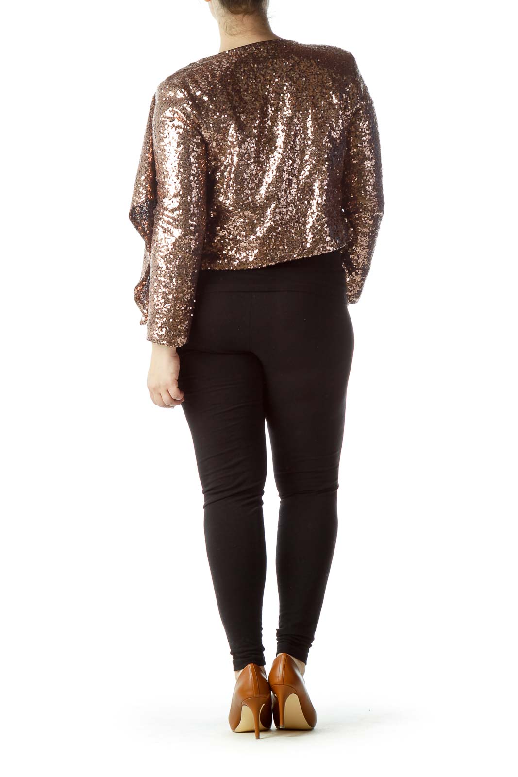 Gold Sequined Waterfall Blazer