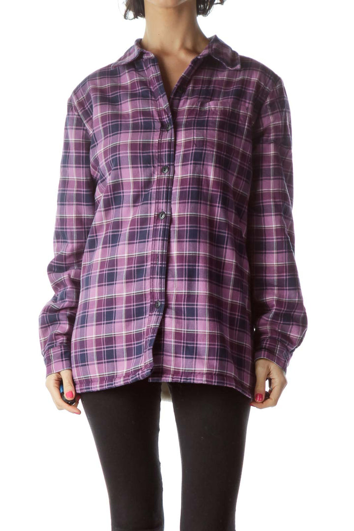 Purple Plaid Padded Jacket