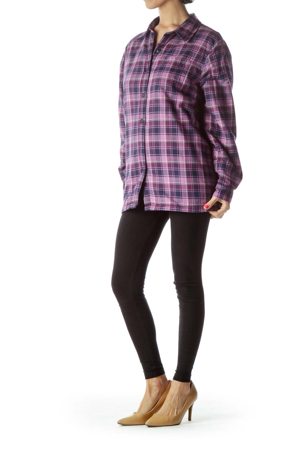 Purple Plaid Padded Jacket