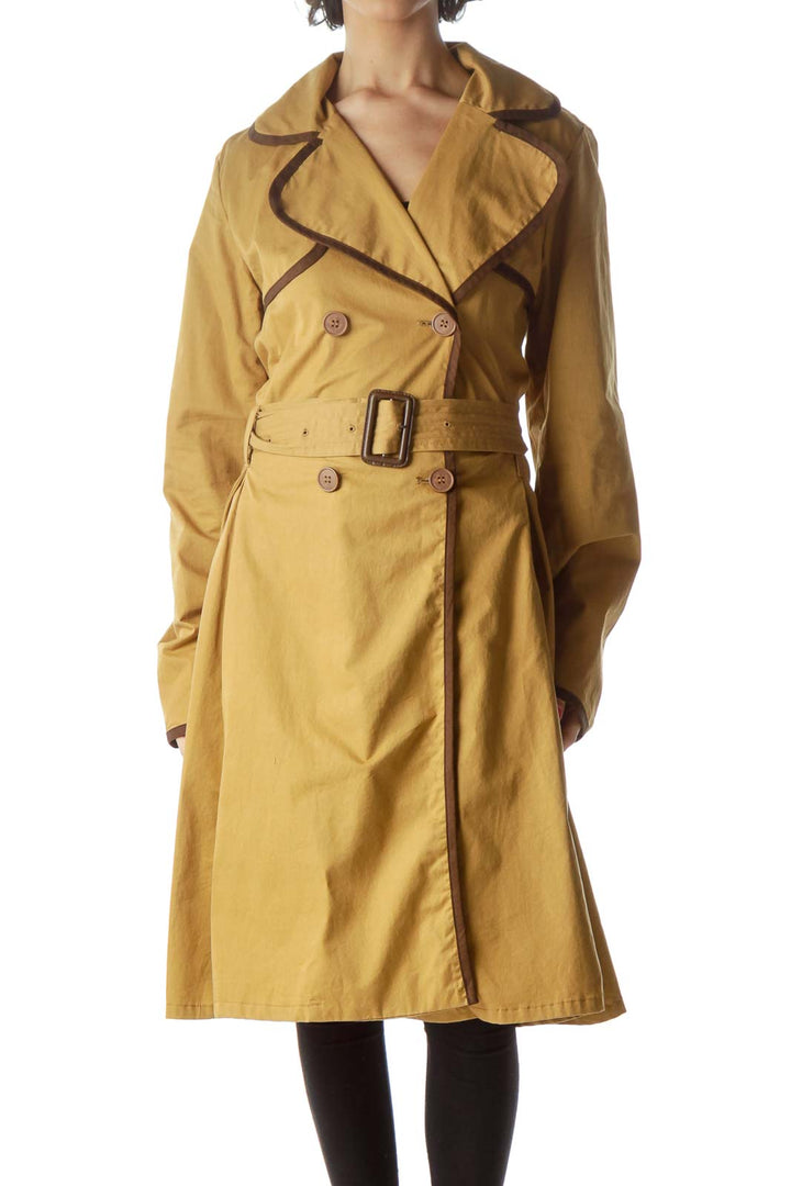 Brown Flared Trench Coat