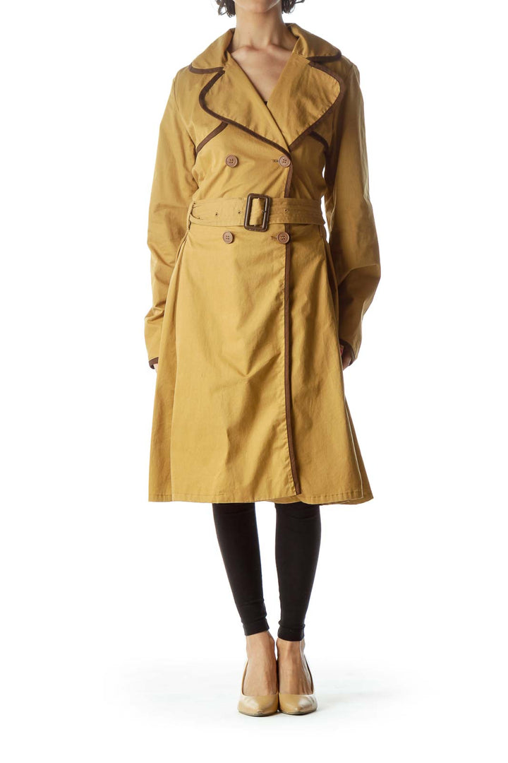 Brown Flared Trench Coat