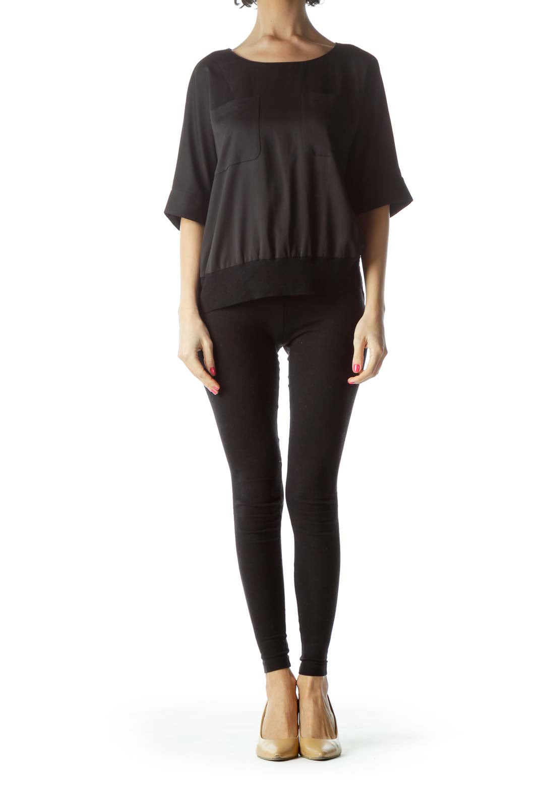 Black Short Sleeve Blouse