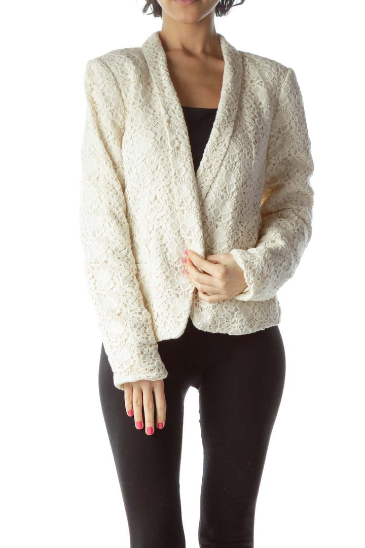 Cream Lace Blazer