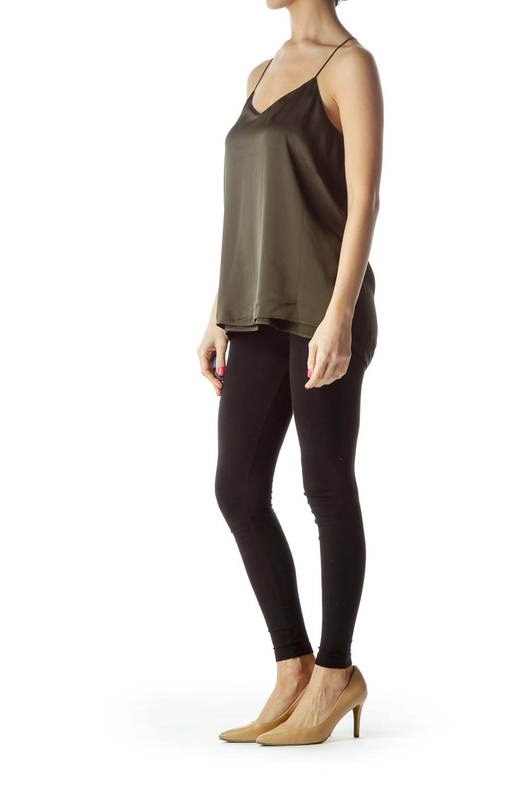 Green Asymmetric Camisole