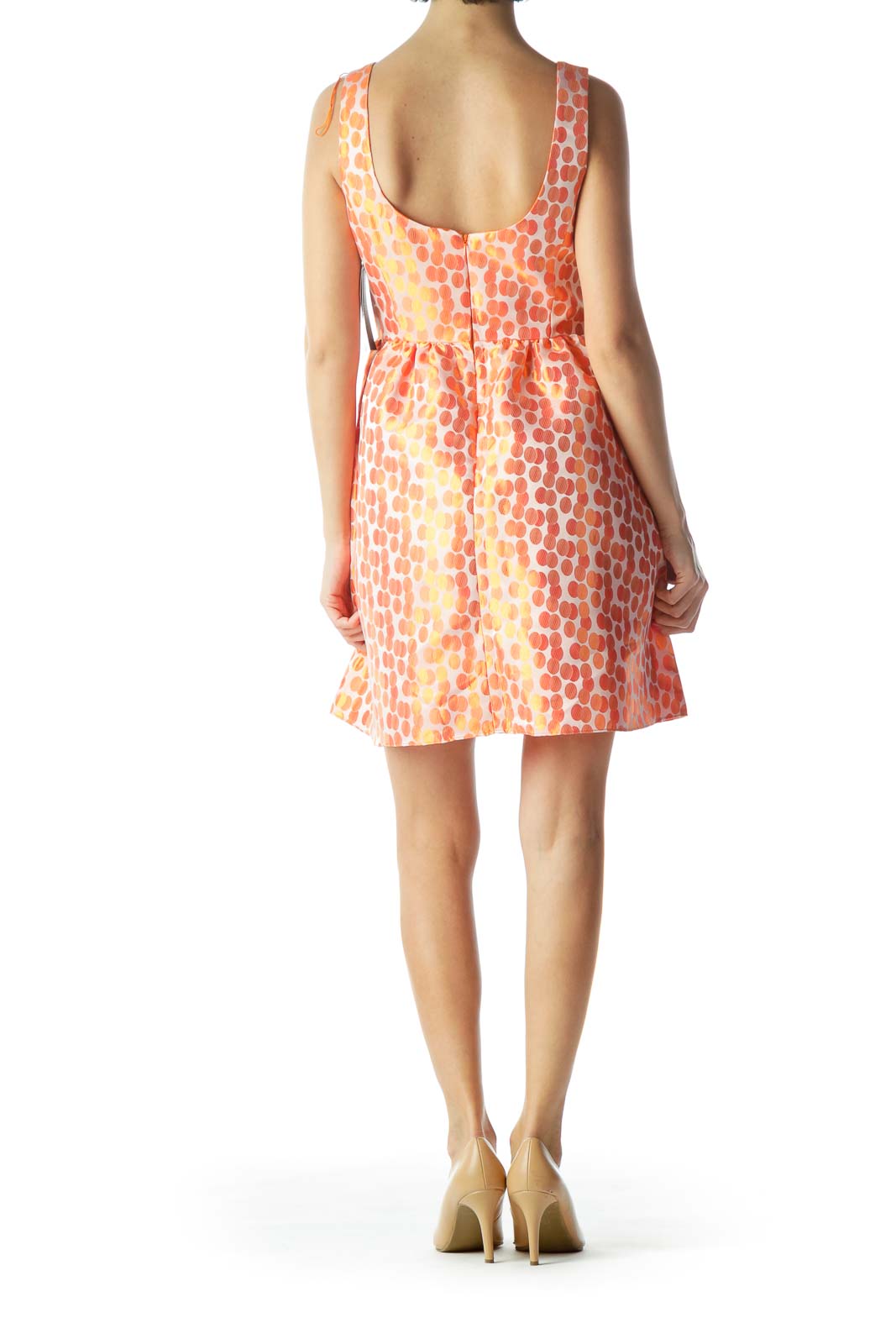 Orange Empire Waist Cocktail Dress