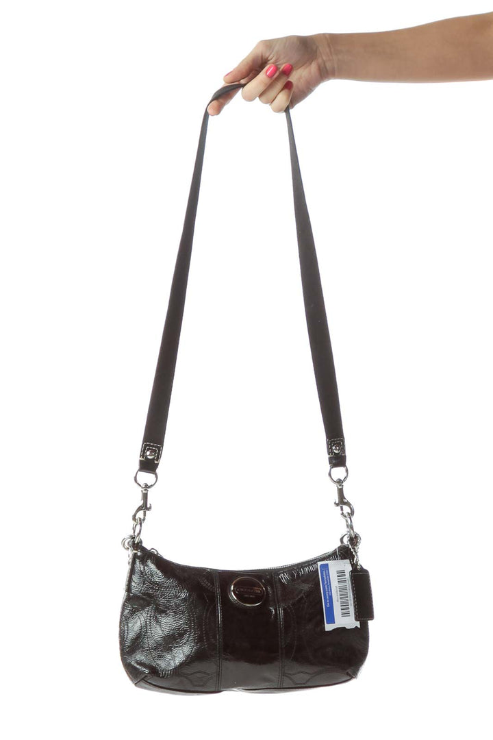 Black Patent Leather Crossbody Bag