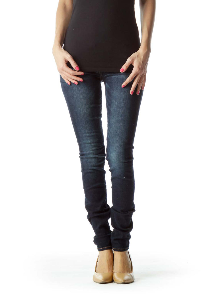 Navy Dark Wash Skinny Jeans