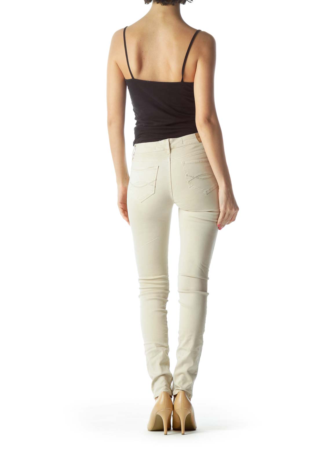 Beige Denim Skinny Jeans