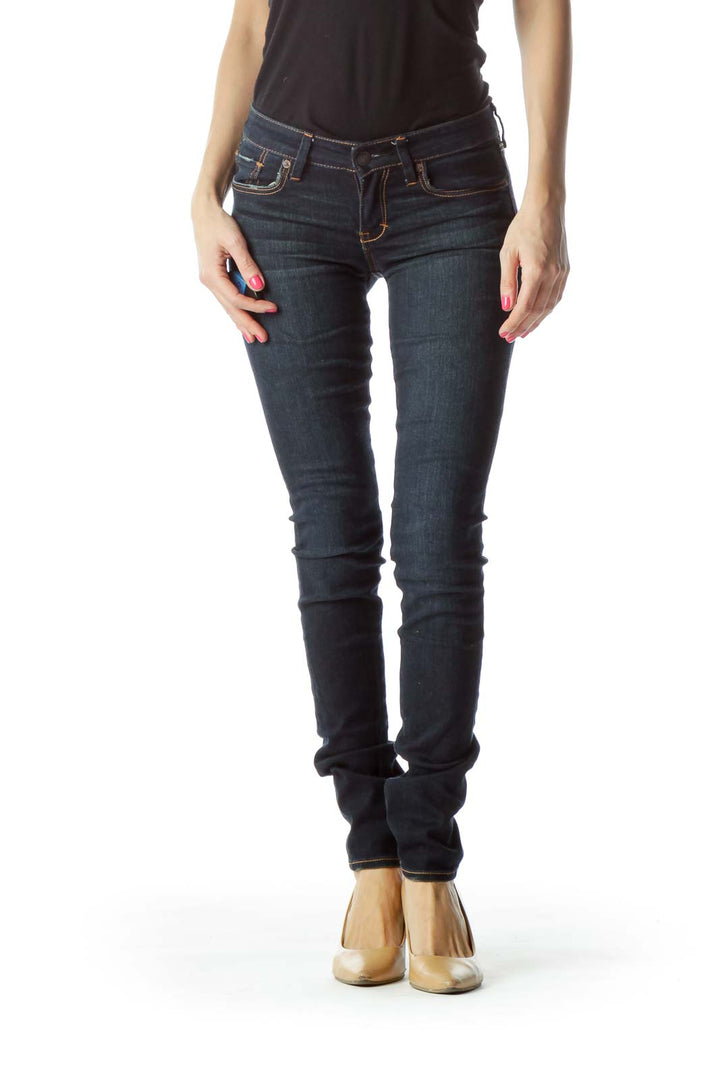 Navy Dark Wash Skinny Jeans