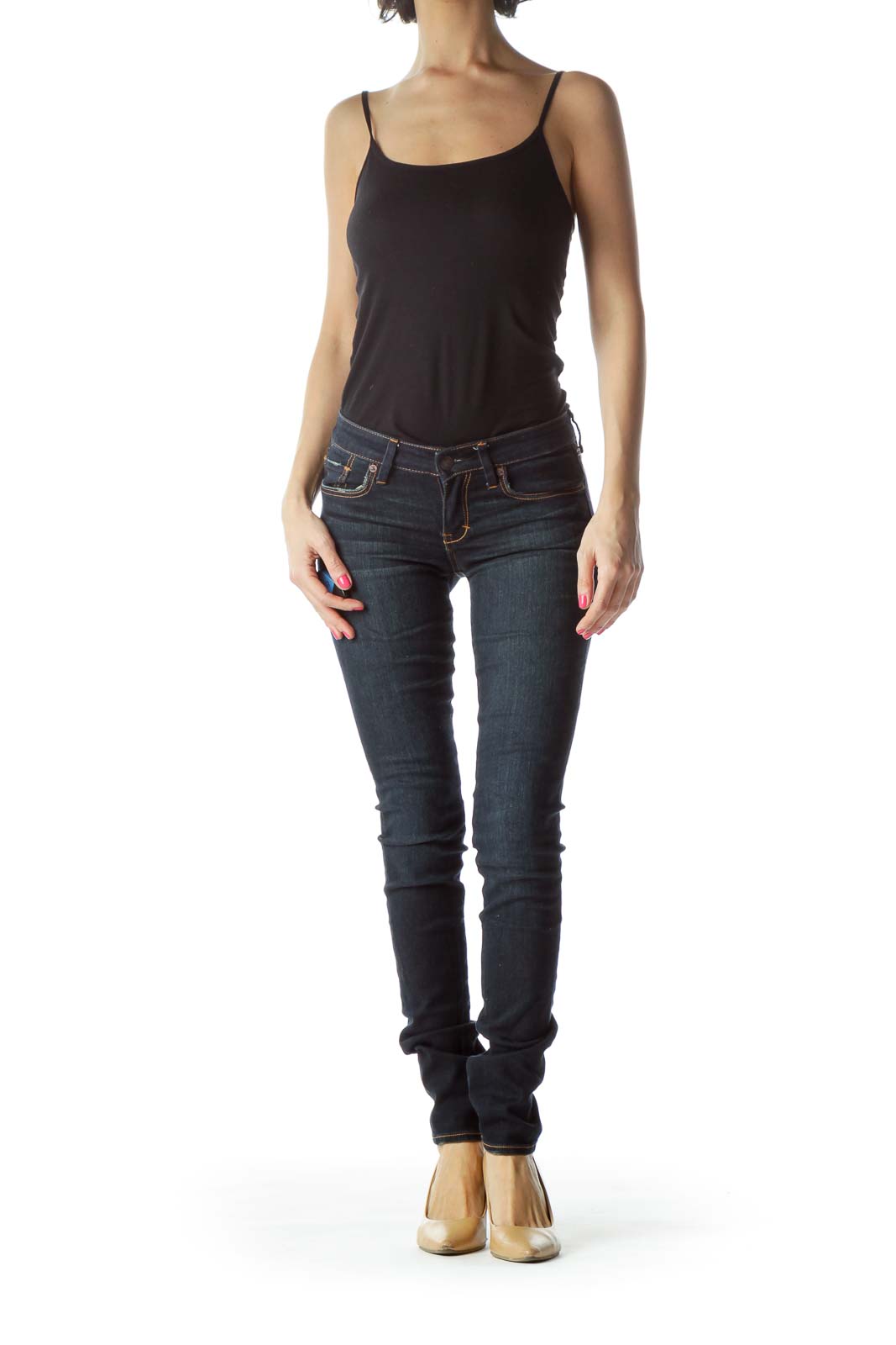 Navy Dark Wash Skinny Jeans