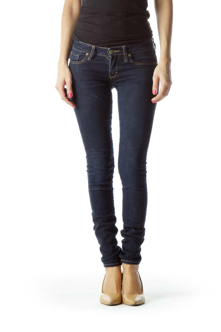 Navy Dark Washed Skinny Jeans