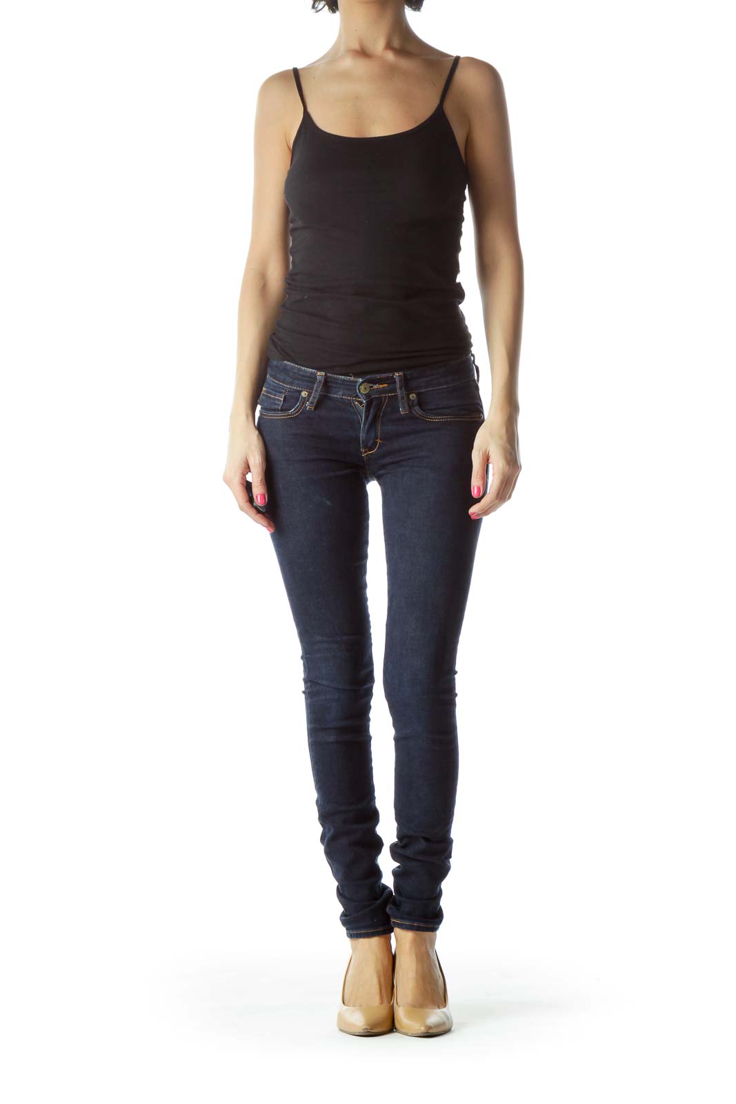 Navy Dark Washed Skinny Jeans