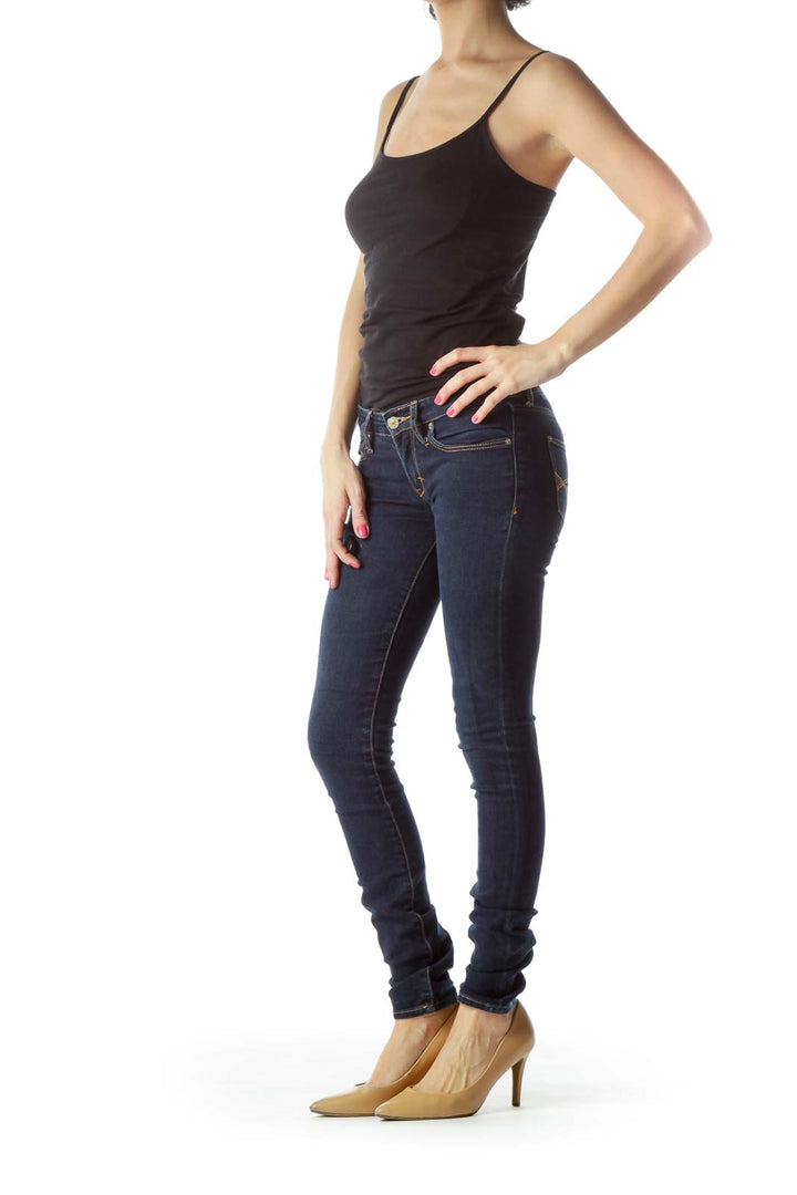 Navy Dark Washed Skinny Jeans