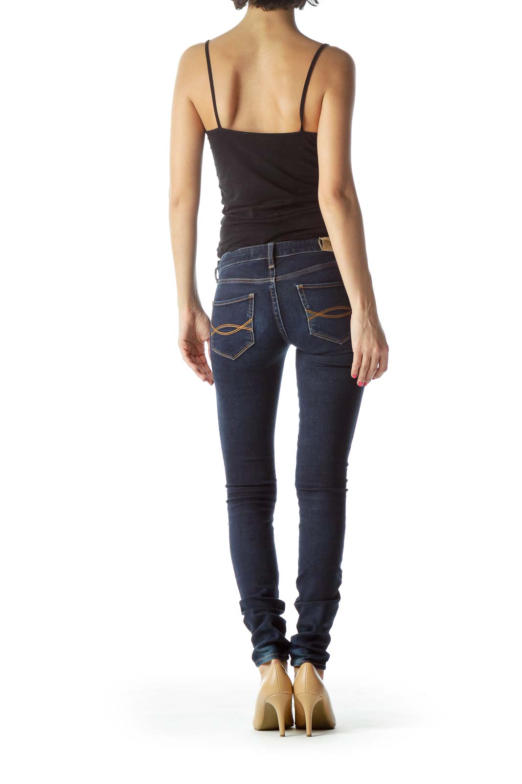 Navy Dark Washed Skinny Jeans