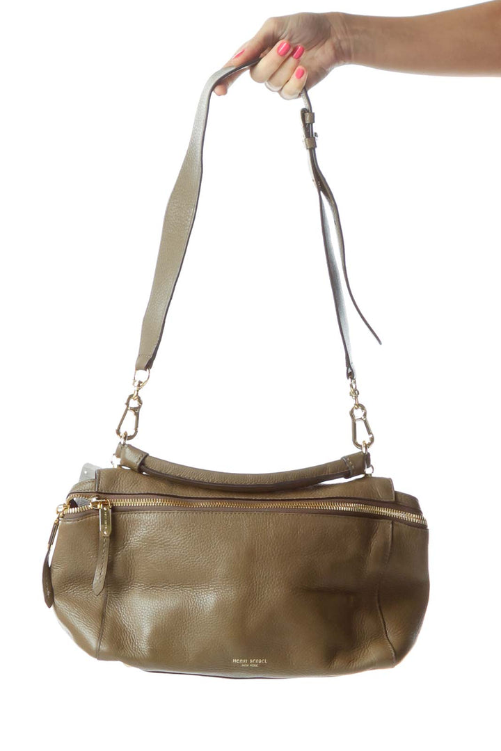 Brown Leather Satchel with Handle