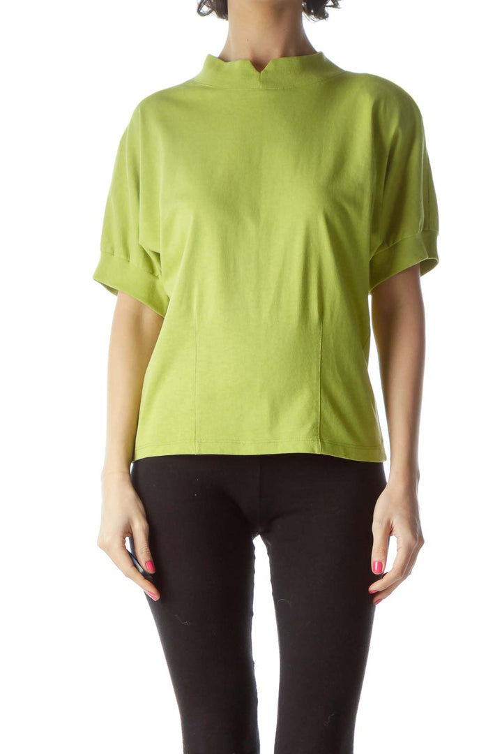 Green Raglan Sleeve Knit Top