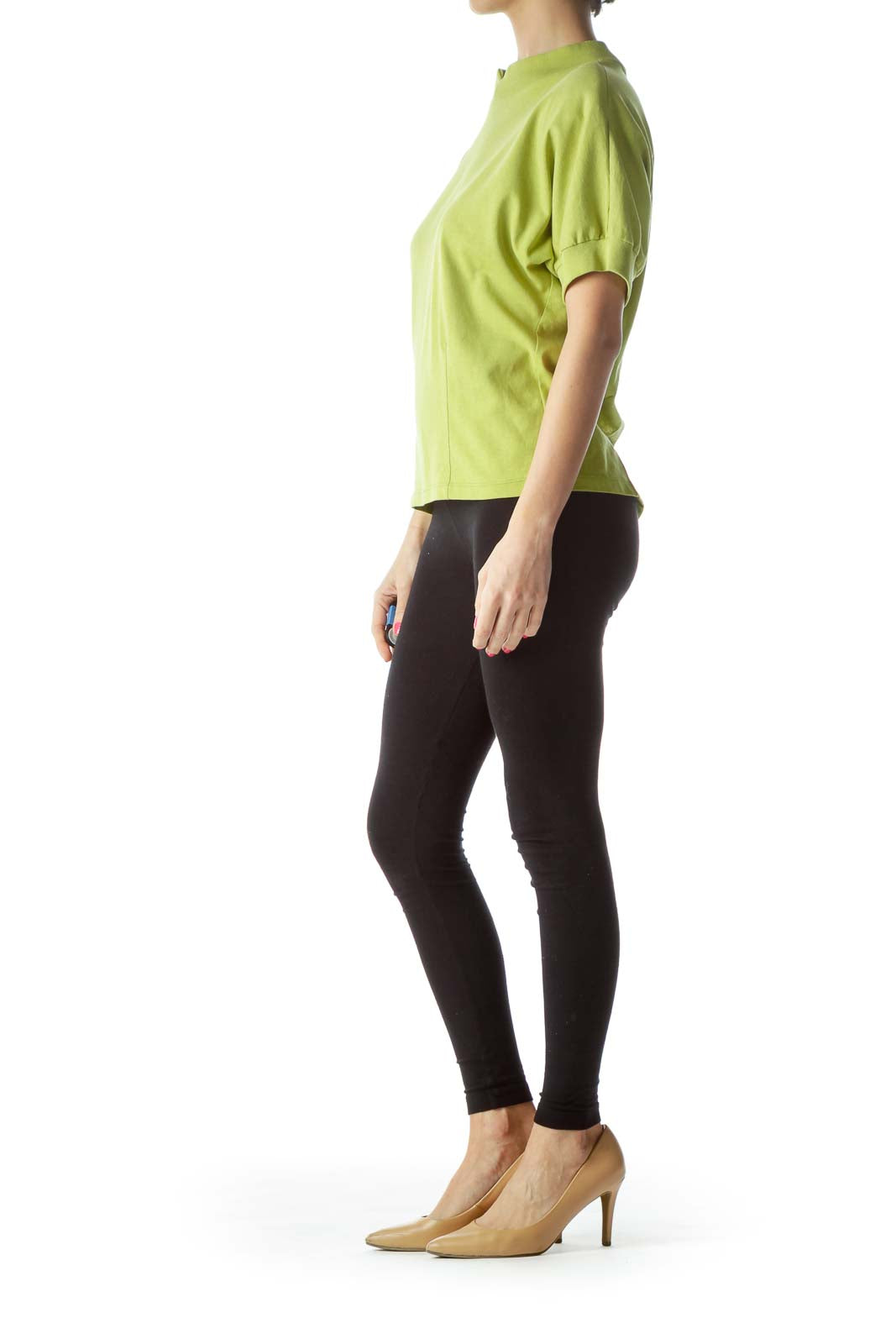 Green Raglan Sleeve Knit Top