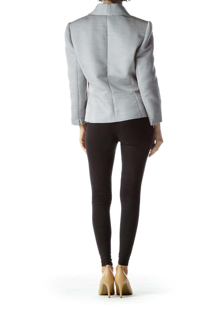 Silver Textured Suit Jacket