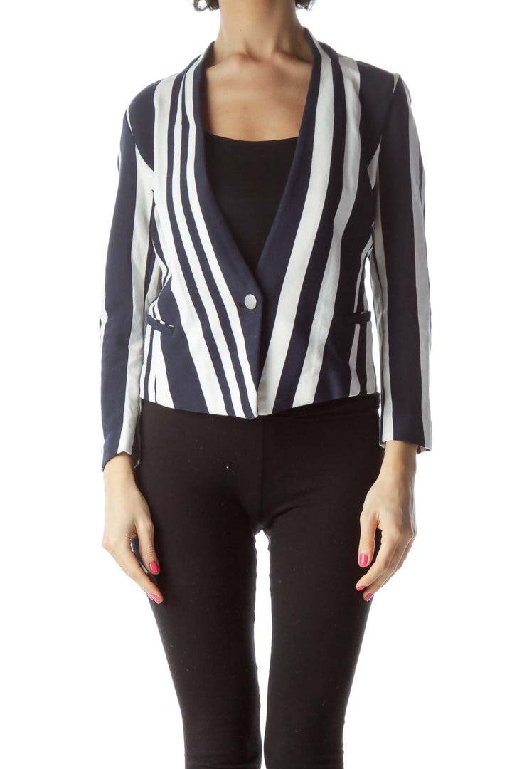 Black White Striped Jacket