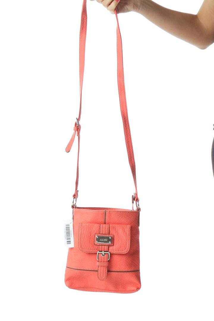 Pink Buckle Detailed Crossbody Bag