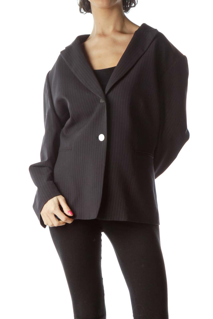 Black Pinstripe Suit Jacket