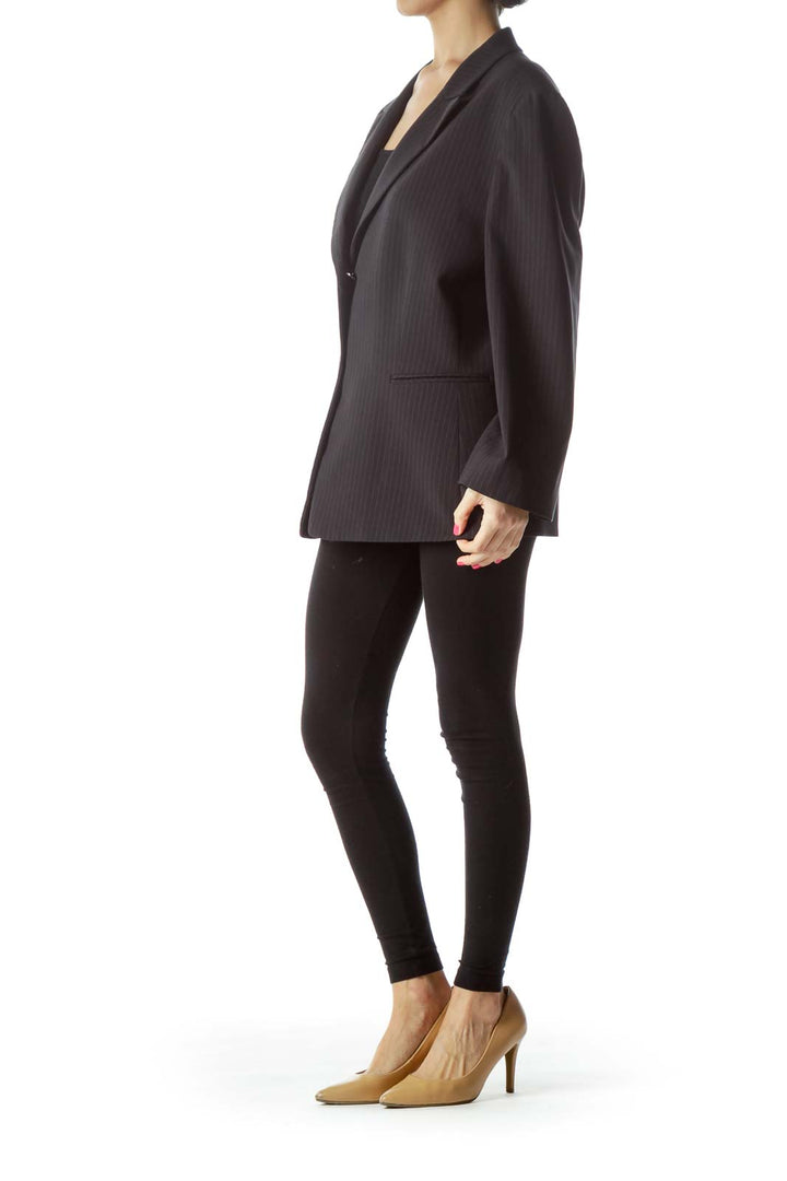 Black Pinstripe Suit Jacket