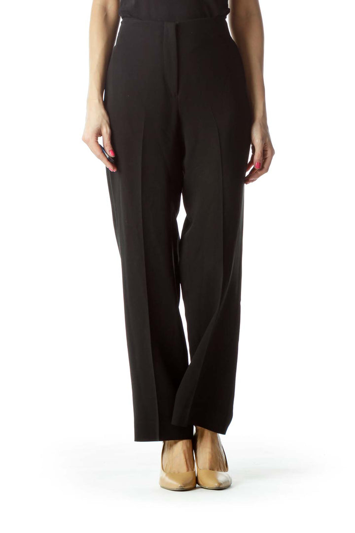 Black Straight-Leg Pants