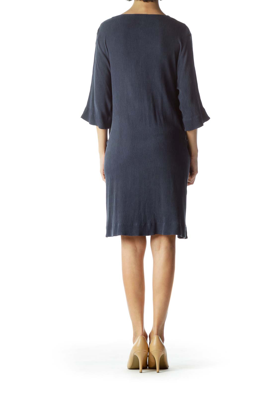 Navy V-Neck Day Dress