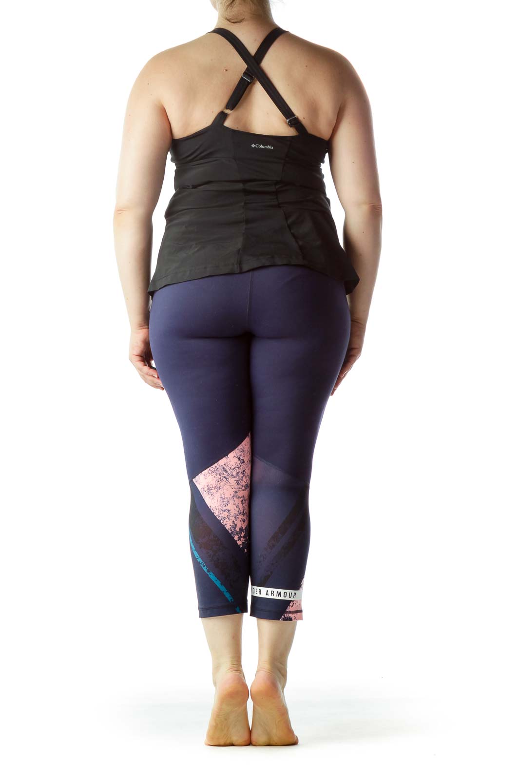 Blue Pink Black Print Fitted Sports Pants